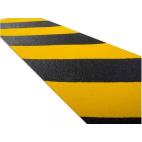   Csúszásgátló csíkok 150x610 mm sárga-fekete figyelmeztető jelöléssel 5 db öntapadós csúszásmentesítő szalag 