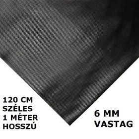 Bordás gumiszőnyeg 120 cm széles 6 mm vastag méterenként rendelhető tekercs gumi védőborítás