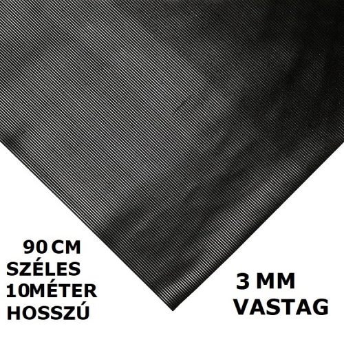 SBR 10 méter 3x900 mm Bordás gumiszőnyeg sűrűn csíkozott 90 cm széles 10 méter hosszú 3 mm vastag tekercs gumi védőborítás