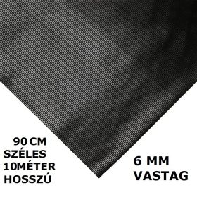   SBR 10 méter 6x900 mm Bordás gumiszőnyeg 90 cm széles 10 méter hosszú 6 mm vastag tekercs gumi védőborítás