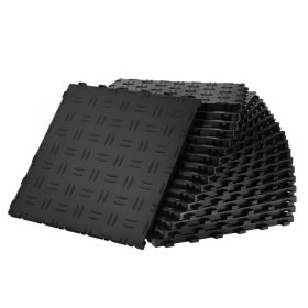   Garázspadló burkolólap készlet 305x305x13,4 mm 25 darabos szett fekete