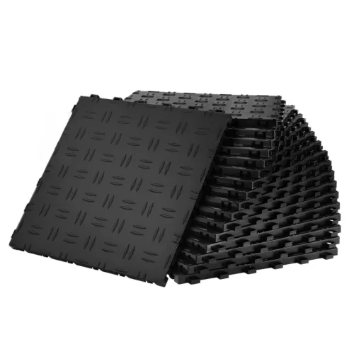 Garázspadló burkolólap készlet 305x305x13,4 mm 25 darabos szett fekete