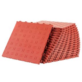   Garázspadló burkolólap 25 db-os készlet 305x305x13,4 mm ipari minőségű, csúszásmentes, piros színben