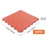 Garázspadló burkolólap 25 db-os készlet 305x305x13,4 mm ipari minőségű, csúszásmentes, piros színben