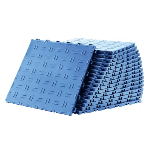 Garázspadló burkolólap 50 db-os készlet 305x305x13,4 mm ipari minőségű, csúszásmentes, kék színben