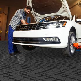   Moduláris garázspadló burkolólap 50 db-os készlet 305x 305x13,4 mm fekete színben