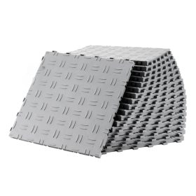   Garázspadló burkolólap 50 db-os készlet 305x305x13,4 mm ipari minőségű, csúszásmentes, ezüst színben