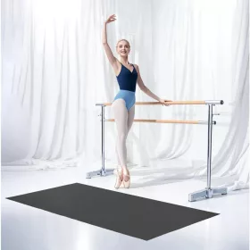   PVC padlószőnyeg 200x100 cm 1,5 mm vastag fekete edző- és jógaszőnyeg hordtáskával