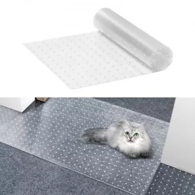   Átlátszó szőnyegvédő háziállatok ellen 38 x 122 cm, karcálló PVC padló- és felületvédő fólia