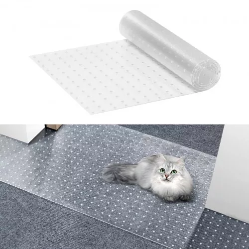 Átlátszó szőnyegvédő háziállatok ellen 38 x 122 cm, karcálló PVC padló- és felületvédő fólia