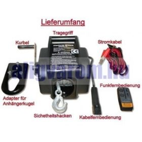   Hajócsörlő távirányítós elektromos vontató motoros drótkötél 12V 2300 kg úszó tehernél, rádiós, kábel nélküli távirányító