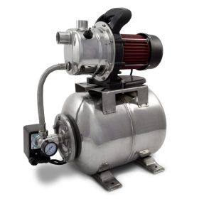   Rozsdamentes acél házi vízmű Hidrofor tartályos szivattyú házi vízmű 230 V 3800 liter/óra 1200 W