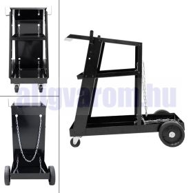   Mobil hegesztőkocsi, szerszámos kocsi 3 szintes 45 kg teherbírással önbeálló tömör gumi kerékkel akár otthoni barkácsolásra