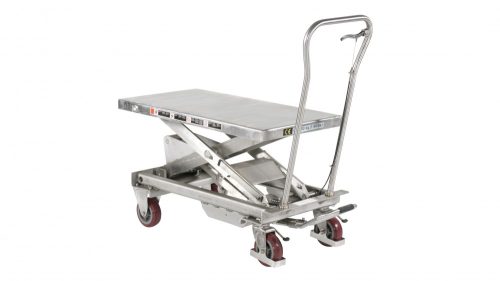 Rozsdamentes inox emelőasztal saválló ollósemelő 500 kg teherbírás