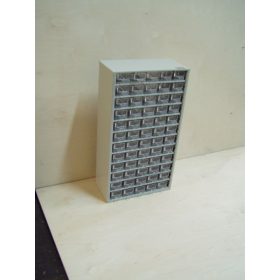   Alkatrész tároló szortimenter 30x55 cm, fiókos szekrény, 0 nagy, 0 közepes és 60 kicsi fiók  fiókos tároló, csavar fakk, szerszám játék tartó doboz