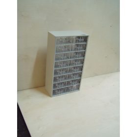   Fiókos tároló alkatrész tároló fiókos szekrény szortimenter 30x55 cm 16 közepes fiók, csavar fakk szerszám játék tartó doboz