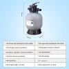 Homokszűrős vízforgató 45GPM áramlási sebességű 482,6 mm-es homokszűrő szivattyú 458x458x835mm