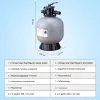 Homokszűrős víuforgató 558,8 mm tartállyal 55 GPM, 7 funkciós többjáratú szelep