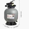 Homokszűrő rendszer 500 mm tartállyal nagy teljesítményű medence szűrő 189,3 L/perc kapacitással