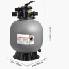 Homokszűrő rendszer 500 mm tartállyal nagy teljesítményű medence szűrő 189,3 L/perc kapacitással