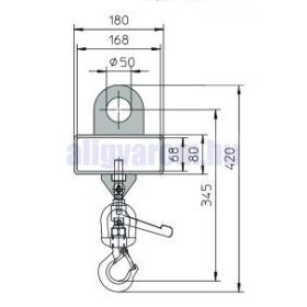  Hordóemelő függeszthető kiegészítő, daruhorog 1 targonca villára, 1000 kg teherbírású