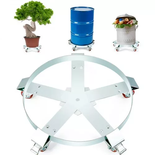 Hordószállító 250 liter acél hordógörgő 5 kerékkel 567 kg teherbírású 