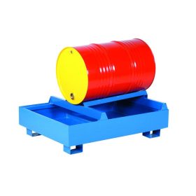   Hordótartó és hordó tároló állvány fekvő kivitel egy hordó számára kármentő tálcával