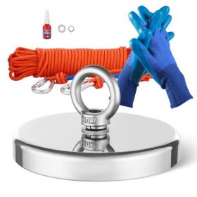   Erőteljes egyoldalas mágneses horgászkészlet 590 kg húzóerejű neodímium mágnes, 20 méteres kötéllel