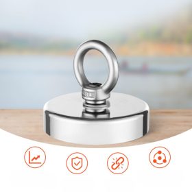    Kompakt méretű, 318 kg húzóerejű egyoldalas mágneses horgászkészlet N35 neodímium mágnessel, kültéri fémkereséshez, vízálló, rozsdamentes kivitelben