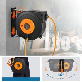   Automatikus fali és mennyezeti kábeldob 9 méteres hosszabbítóval – 1000 W teljesítmény 1,5 mm² kábel, kompakt és ütésálló kivitelben