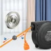 Automatikus fali kábeldob 19 méteres hosszabbítóval – 1000 W teljesítmény 1,5 mm² kábel, túlmelegedés-védelemmel, 180°-ban elforduló tartókonzollal