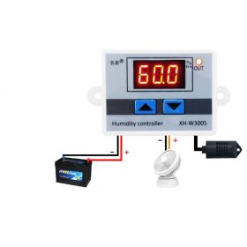 Páratartalom kapcsoló légnedvesség szabályzó 24V 240W digitális LED-es páratartalom-szabályozó