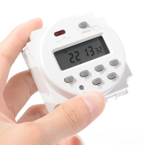 Beépíthető időkapcsoló 230V szerelhető hálózati időzítő digitális kapcsoló óra 16 heti vagy napi ki-be program 