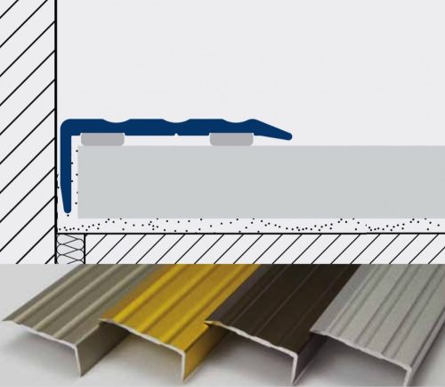 AV Laminált lap szegély parketta indítóprofil bronz öntapadós 2700 mm eloxált alumínium élvédő záróprofil