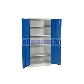   Acél iratszekrény szürke Swed-Cab acél irattartó szekrény 4 db tároló polccal 50 kg/polc teherbírás 1800 x 900 x 400 mm