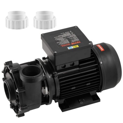 2 sebességes jakuzzi szivattyú, 56 keret, pezsgőfürdős jakuzzi szivattyú két sebességgel, 1900 W / 43 m³/h / 18 m nagy sebesség vagy 450 W / 21,5 m³/h / 4,4 m alacsony sebesség