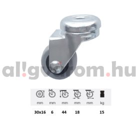   JDPE 0305 1001 Forgó kerék, 50 mm, 15 kg teherbírás, furatos felfogatás