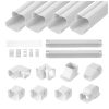 Mini split klíma kábelcsatorna készlet 76 mm, 5350 mm hosszú PVC csővezeték burkolat klímához/hőszivattyúhoz fehér 