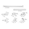 Mini split vezetékkészlet burkolat 76 mm PVC csővezeték burkolat klímához/hőszivattyúhoz 4 egyenes csatornával fehér 