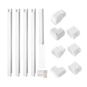   Mini split kábelcsatorna készlet 76 mm széles 4830 mm hosszú PVC csővezeték burkolat klímához/hőszivattyúhoz