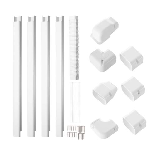Mini split kábelcsatorna készlet 76 mm széles 4830 mm hosszú PVC csővezeték burkolat klímához/hőszivattyúhoz