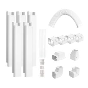   Mini split kábelcsatorna készlet 76 mm széles 3110 mm hosszú PVC csővezeték burkolat klímához 5 egyenes csatornával