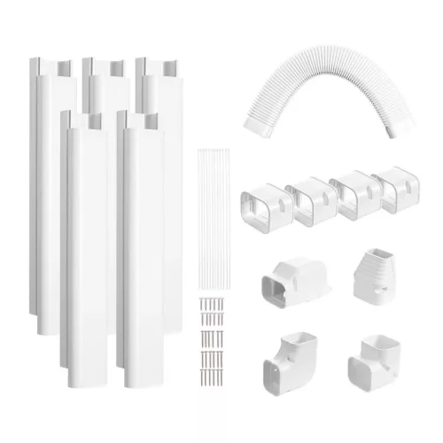Mini split vezetékkészlet burkolat 76 mm széles 3110 mm hosszú PVC csővezeték burkolat klímához 5 egyenes csatornával