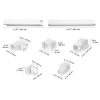 Mini split kábelcsatorna készlet 76 mm széles 3110 mm hosszú PVC csővezeték burkolat klímához 5 egyenes csatornával