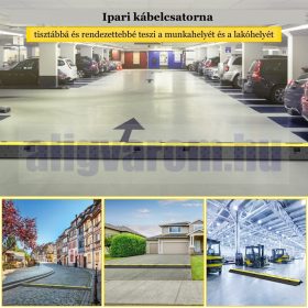 Ipari kábelcsatorna 5 db 2 csatornás kábelvédő 101x24,5x5 cm kábelhíd esésgátló parkolókba, raktárak