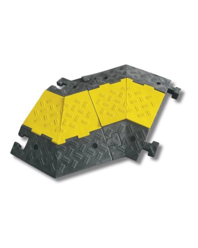 Kábelhíd, ipari kábelcsatorna 5 csatornás kábelvédő 620 x 600 x 75 mm 2x 45 fokos sarok elem, padlócsatorna esésgátló parkolókba, raktárakba B13 sarok