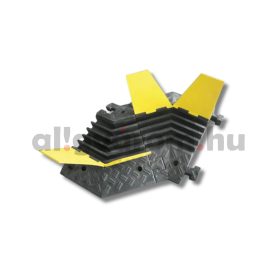   Kábelhíd, ipari kábelcsatorna 5 csatornás kábelvédő 620 x 600 x 75 mm 2x 45 fokos sarok elem, padlócsatorna esésgátló parkolókba, raktárakba B13 sarok