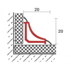   OX 20x20x1830 mm fehér Kádszegély zuhanytálca szegély ragasztható végzáró kupakokkal ellátható