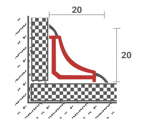 OX 20x20x1830 mm fehér Kádszegély zuhanytálca szegély ragasztható végzáró kupakokkal ellátható