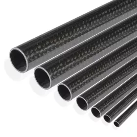   Karbon cső Ø48/46x1000 mm Szénszálas carbon 45 fokban ferde szövésű fényesre lakkozott